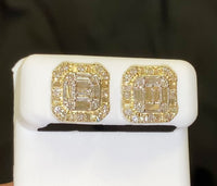 
              10K YELLOW GOLD 1.75 CARAT 12 MM 100% GENUINE DIAMONDS MENS/WOMENS EARRING STUDS
            