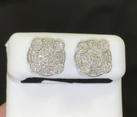 
              10K WHITE GOLD .75 CARAT 12 MM 100% GENUINE DIAMONDS MENS/WOMENS EARRING STUDS
            