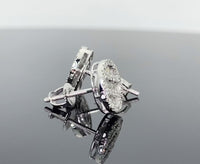 
              10K WHITE GOLD .65 CARAT 9 mm MENS WOMENS 100% GENUINE DIAMONDS EARRING STUDS
            