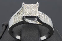 
              .25 CARAT WOMENS LADIES STERLING SILVER REAL DIAMOND ENGAGEMENT BRIDAL WEDDING RING
            