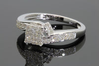 
              .40 CARAT WOMENS STERLING SILVER REAL DIAMOND ENGAGEMENT BRIDAL WEDDING RING
            