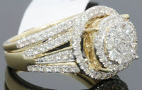 
              10K YELLOW GOLD 1.50 CARAT WOMENS REAL DIAMOND ENGAGEMENT RING WEDDING BAND SET
            