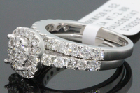 
              10K WHITE GOLD 2 CARAT WOMEN REAL DIAMOND ENGAGEMENT RING WEDDING BAND BRIDAL SET
            