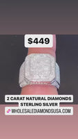 
              2 CARAT GENUINE DIAMONDS MENS STERLING SILVER ENGAGEMENT DIAMOND RING PINKY
            