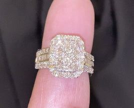 10K YELLOW GOLD 2.25 CARAT WOMEN REAL DIAMOND ENGAGEMENT RING WEDDING RING BRIDAL