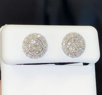 
              10K WHITE GOLD .60 CARAT 9 MM 100% GENUINE DIAMONDS MENS/WOMENS EARRING STUDS
            
