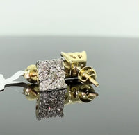 
              10K YELLOW GOLD .85 CARAT 100% GENUINE DIAMONDS 7 MM MENS/WOMENS EARRING STUDS
            