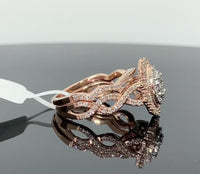 
              10K ROSE GOLD 1.10 CARAT WOMEN REAL DIAMOND ENGAGEMENT RING WEDDING BAND BRIDAL SET
            