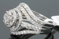 
              10K WHITE GOLD 1.68 CARAT WOMENS REAL DIAMOND ENGAGEMENT RING WEDDING BAND SET
            