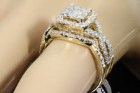 
              10K YELLOW GOLD 1.50 CARAT WOMENS REAL DIAMOND ENGAGEMENT RING WEDDING BANDS SET
            