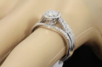 
              10K WHITE GOLD .60 CARAT WOMENS REAL DIAMOND BRIDAL WEDDING RING ENGAGEMENT RING
            
