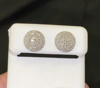 
              10K WHITE GOLD .60 CARAT 10 MM 100% GENUINE DIAMONDS MENS/WOMENS EARRING STUDS
            
