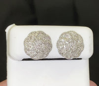 
              10K WHITE GOLD .65 CARAT 12 MM 100% GENUINE DIAMONDS MENS/WOMENS EARRING STUDS
            