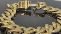 
              10K YELLOW GOLD 12 CARAT REAL DIAMOND 67 GRAMS 15MM 8.75 INCHES CUBAN LINK BRACELET
            
