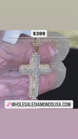 
              10K YELLOW GOLD .60 CARAT 1.50 INCHES REAL DIAMOND CROSS PENDANT CHARM CROSS WITH 18 INCH GOLD CHAIN
            