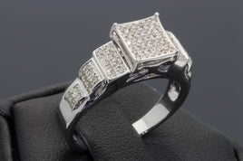 .40 CARAT 100% GENUINE DIAMONDS WOMEN STERLING SILVER ENGAGEMENT WEDDING RING