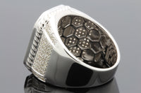 
              1.75 CARAT GENUINE DIAMONDS MENS STERLING SILVER ENGAGEMENT DIAMOND RING PINKY
            