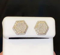 
              10K YELLOW GOLD .30 CARAT 10 MM 100% GENUINE DIAMONDS MENS/WOMENS EARRING STUDS
            