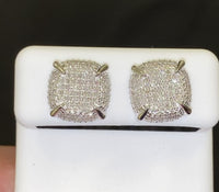 
              10K WHITE GOLD .60 CARAT 11 MM 100% GENUINE DIAMONDS MENS/WOMENS EARRING STUDS
            