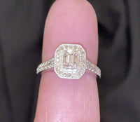 
              10K WHITE GOLD .60 CARAT WOMEN REAL DIAMOND ENGAGEMENT RING WEDDING RING BRIDAL
            