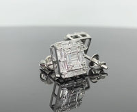 
              10K WHITE GOLD .85 CARAT 100% GENUINE DIAMONDS 8 MM MENS/WOMENS EARRING STUDS
            