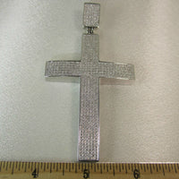 
              3 CARAT LARGE 4 INCHES REAL DIAMONDS STERLING SILVER RHODIUM PLATING CROSS CHARM PENDANT
            