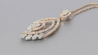 
              10K ROSE GOLD 1.25 CARAT 1.50 INCHES REAL DIAMOND PENDANT NECKLACE WITH ROSE GOLD CHAIN
            