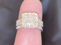 
              10K WHITE GOLD 1.75 CARAT WOMEN PRINCESS DIAMOND ENGAGEMENT RING WEDDING BAND BRIDAL SET
            