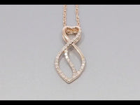 
              10K ROSE GOLD .20 CARAT REAL DIAMOND PENDANT NECKLACE WITH ROSE GOLD CHAIN
            