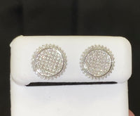 
              10K WHITE GOLD .40 CARAT 12 MM 100% GENUINE DIAMONDS MENS/WOMENS EARRING STUDS
            