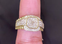 
              10K SOLID YELLOW GOLD 1.50 CARAT REAL DIAMOND ENGAGEMENT RING WEDDING PINKY BAND
            