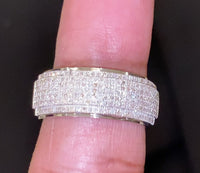 
              10K SOLID WHITE GOLD .60 CARAT REAL DIAMOND ENGAGEMENT RING WEDDING PINKY BAND
            