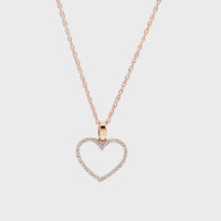
              10K ROSE GOLD .15 CT REAL DIAMOND HEART PENDANT NECKLACE WITH GOLD CHAIN
            