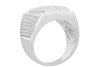 
              1.75 CARAT GENUINE DIAMONDS MENS STERLING SILVER ENGAGEMENT DIAMOND RING PINKY
            