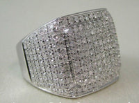 
              1.50 CARAT GENUINE DIAMONDS MENS STERLING SILVER ENGAGEMENT DIAMOND RING PINKY
            