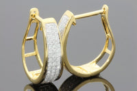 
              .50 CARAT REAL DIAMONDS STERLING SILVER YELLOW GOLD PLATING HOOPS EARRINGS HUGGIE STUDS
            