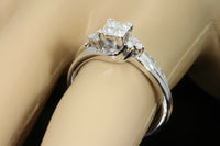 
              10K WHITE GOLD .50 CARAT WOMEN DIAMOND ENGAGEMENT RING WEDDING BAND BRIDAL SET
            