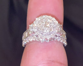 10K WHITE GOLD 2 CARAT WOMEN REAL DIAMOND ENGAGEMENT RING WEDDING BAND BRIDAL SET