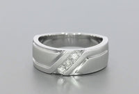 
              10K WHITE GOLD .33 CARAT MENS REAL DIAMOND ENGAGEMENT WEDDING PINKY RING BAND
            