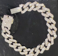 
              10K YELLOW GOLD 12 CARAT REAL DIAMOND 59.20 GRAMS 15MM 8.75 INCHES CUBAN LINK BRACELET
            