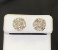 
              10K YELLOW GOLD .50 CARAT 10 MM 100% GENUINE DIAMONDS MENS/WOMENS EARRING STUDS
            
