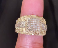 
              10K SOLID YELLOW GOLD 2 CARAT REAL DIAMOND ENGAGEMENT RING WEDDING PINKY BAND
            