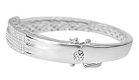 
              1.75 CARAT GENUINE DIAMONDS WOMENS STERLING SILVER RHODIUM PLATED PAVE BRACELET BANGLE
            