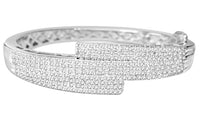 
              1.50 CARAT GENUINE DIAMONDS WOMENS STERLING SILVER RHODIUM PLATED PAVE BRACELET BANGLE
            