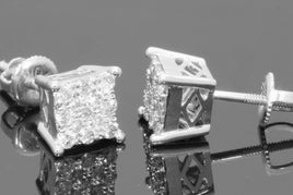 10K WHITE GOLD .35 CARAT MENS/WOMENS 5mm 100% GENUINE DIAMONDS EARRING STUDS