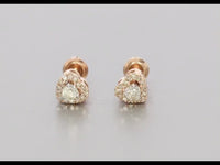 
              10K ROSE GOLD .30 CARAT REAL DIAMOND 5MM WOMENS LADIES HEART HOOPS EARRINGS HUGGIE STUDS
            