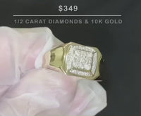 
              10K YELLOW GOLD .50 CARAT MENS REAL DIAMOND ENGAGEMENT WEDDING PINKY RING BAND
            