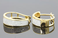 
              .50 CARAT REAL DIAMONDS STERLING SILVER YELLOW GOLD PLATING HOOPS EARRINGS HUGGIE STUDS
            