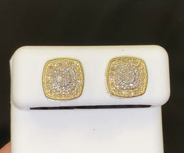 10K YELLOW GOLD .50 CARAT 10 MM 100% GENUINE DIAMONDS MENS/WOMENS EARRING STUDS