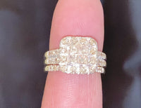 
              10K YELLOW GOLD 1.75 CARAT WOMEN PRINCESS DIAMOND ENGAGEMENT RING WEDDING BAND BRIDAL SET
            